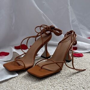 Elegant Tan Strappy Heels